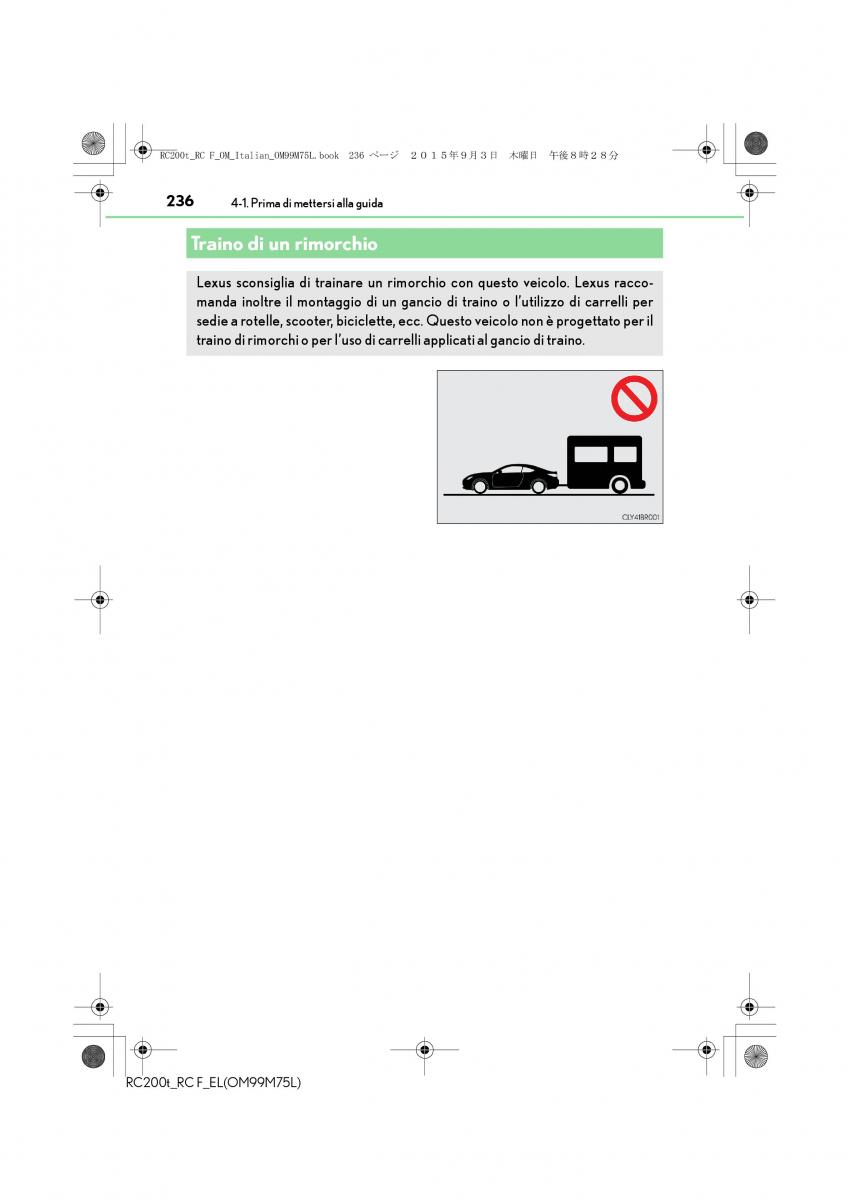 Lexus RC manuale del proprietario / page 236