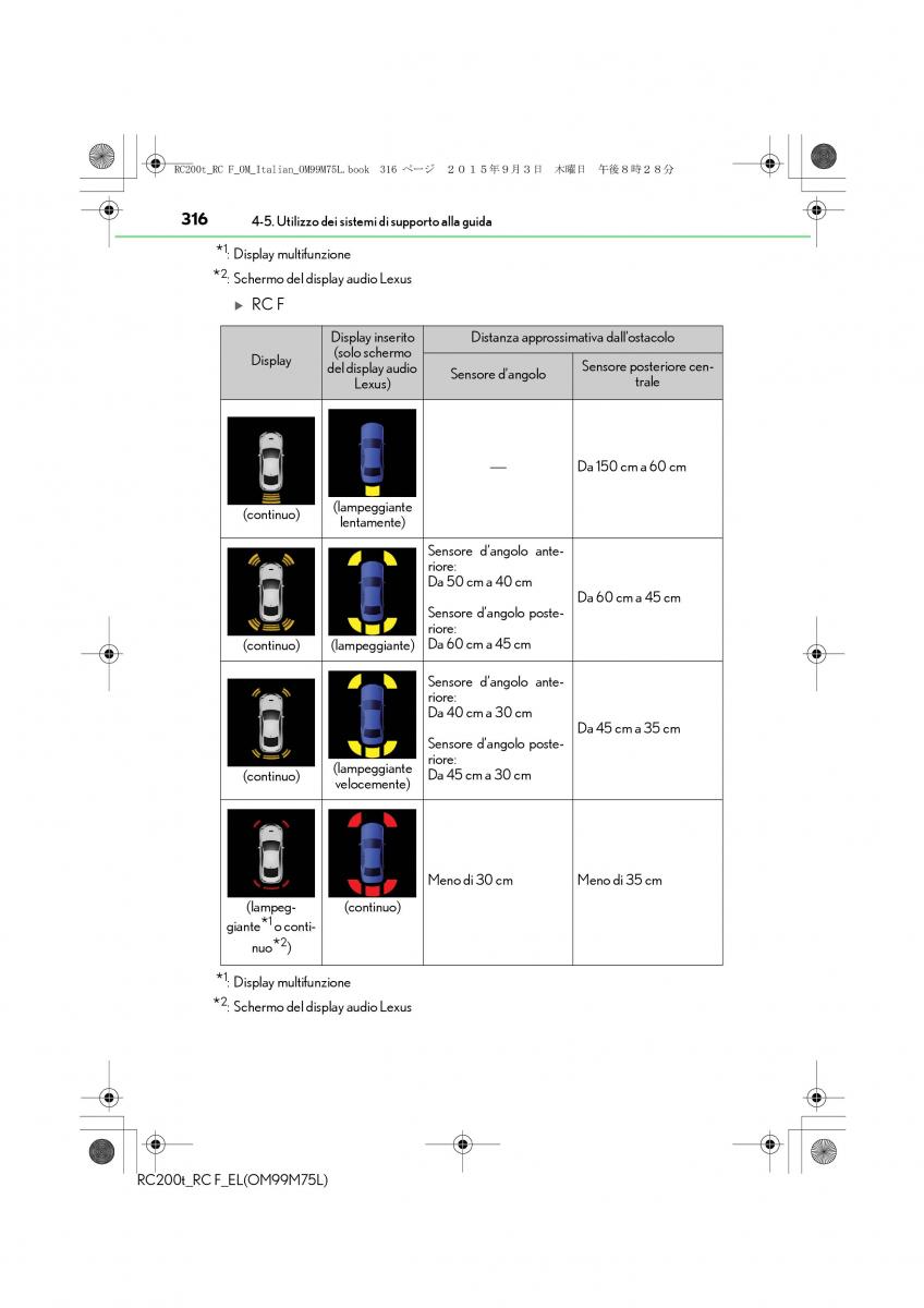 Lexus RC manuale del proprietario / page 316