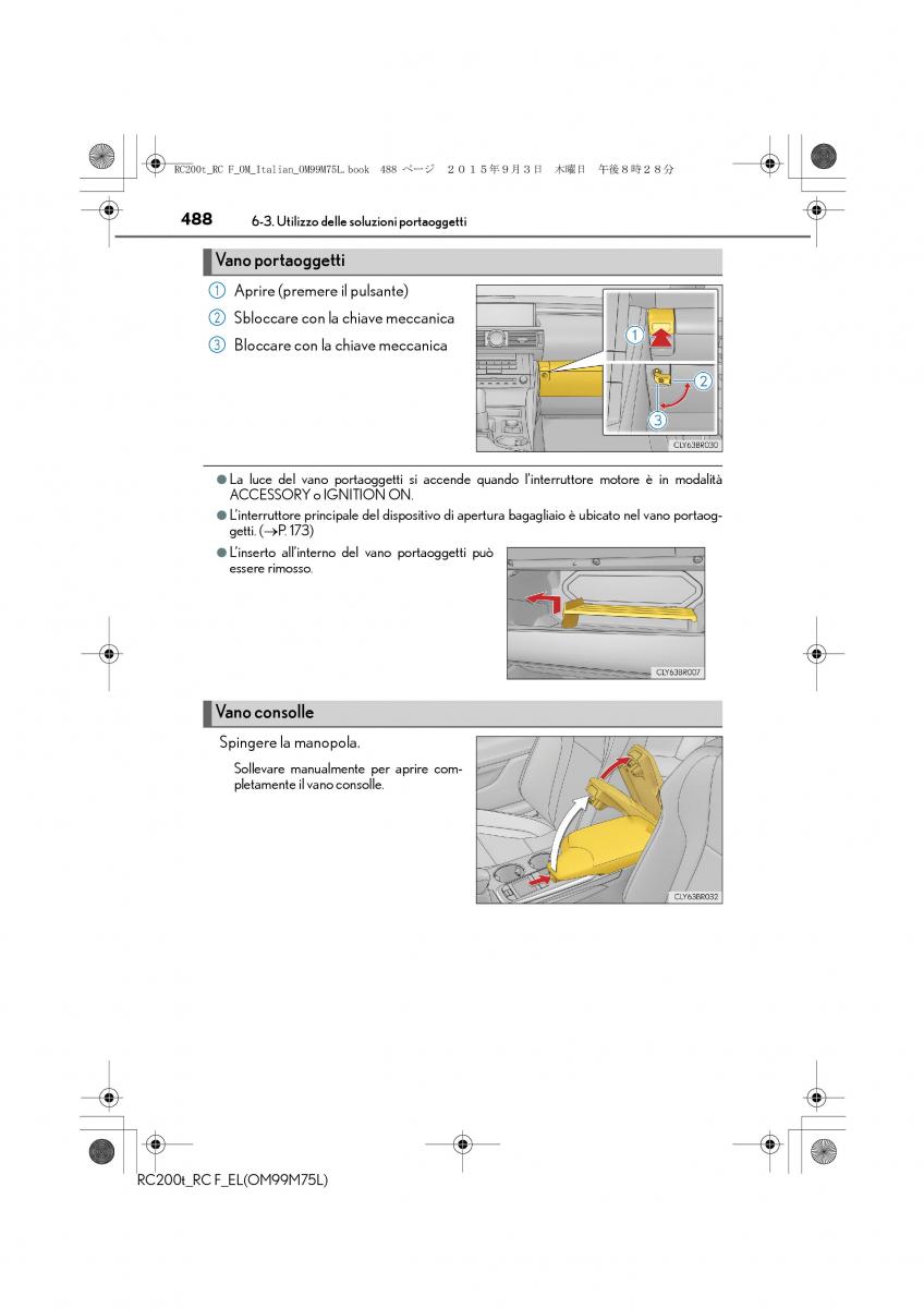 Lexus RC manuale del proprietario / page 488