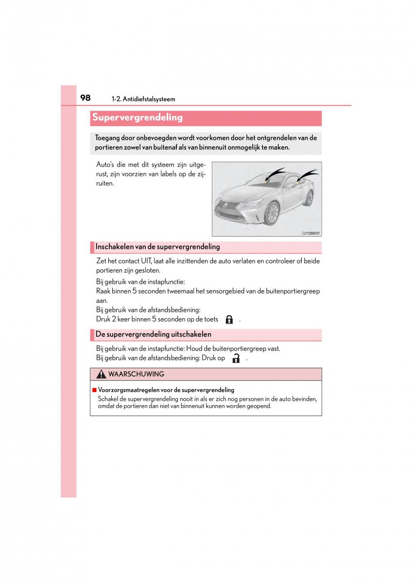 Lexus RC handleiding / page 98