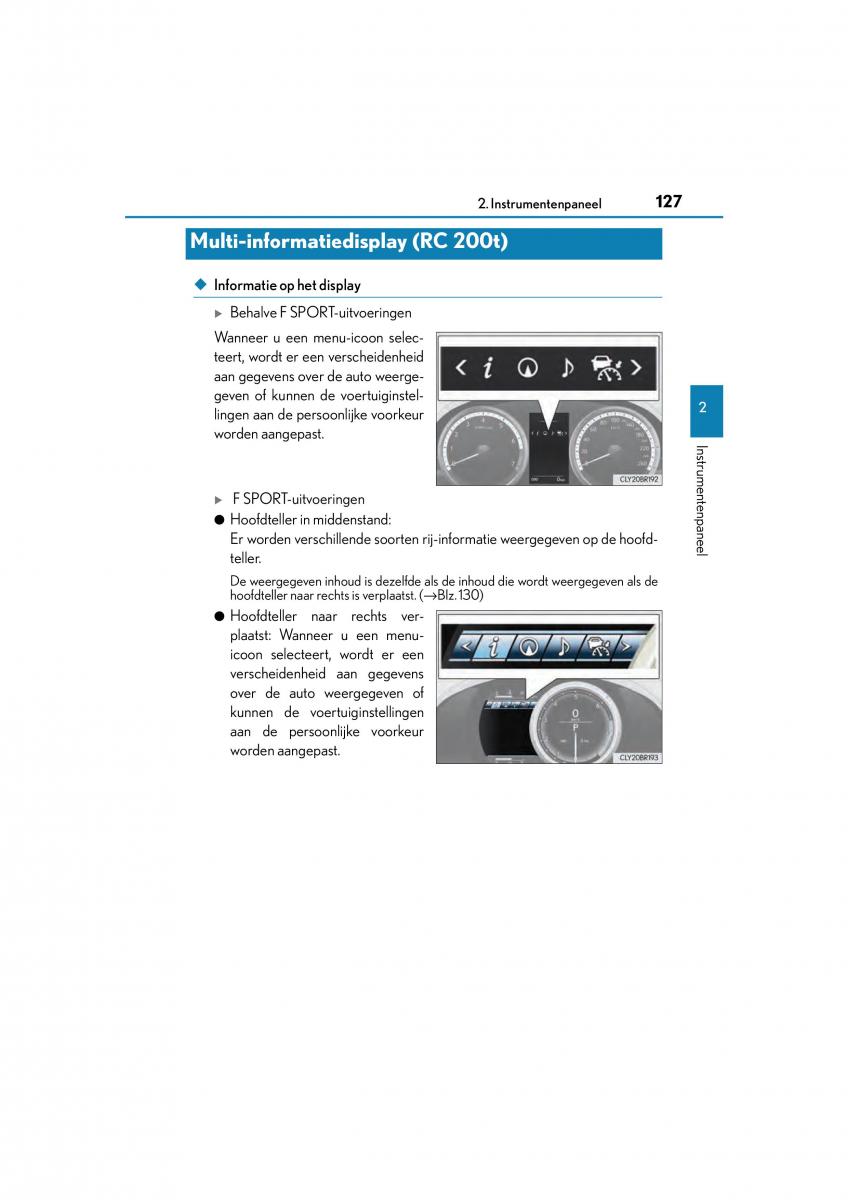 Lexus RC handleiding / page 127