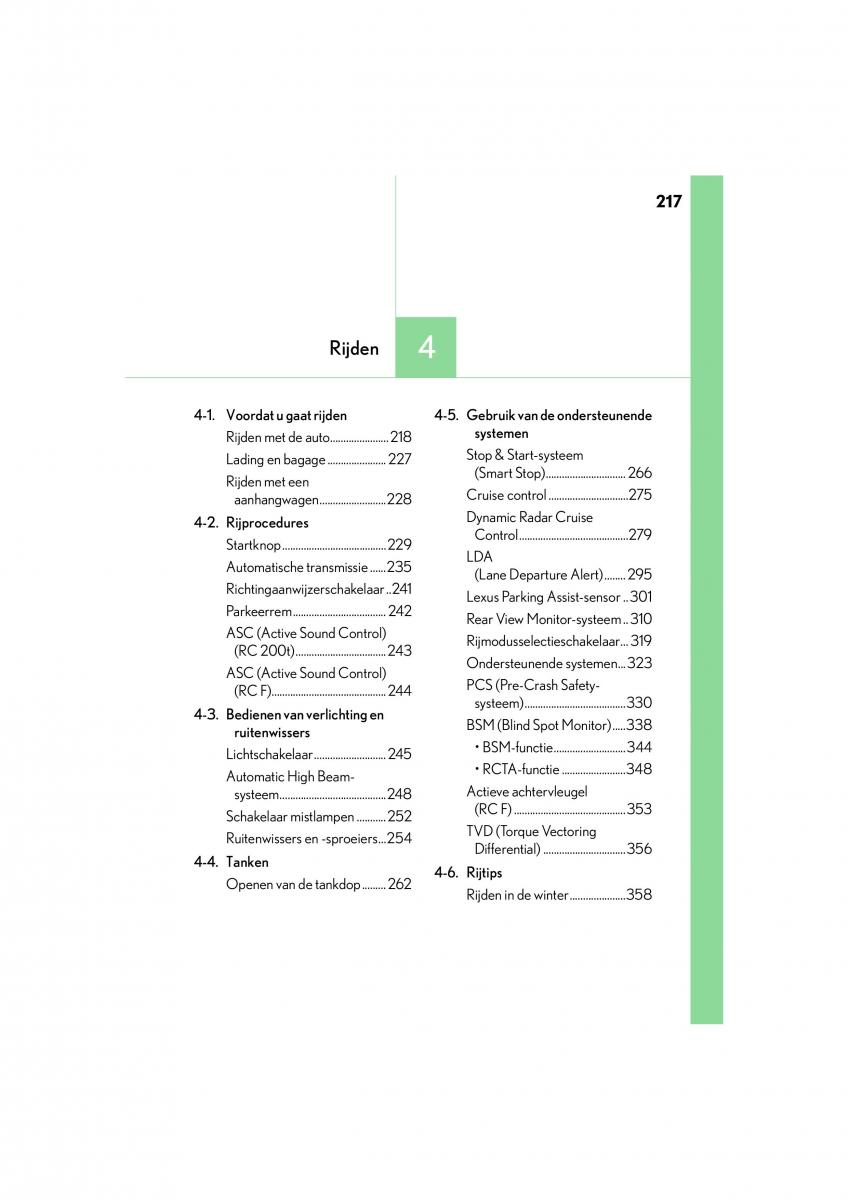 Lexus RC handleiding / page 217