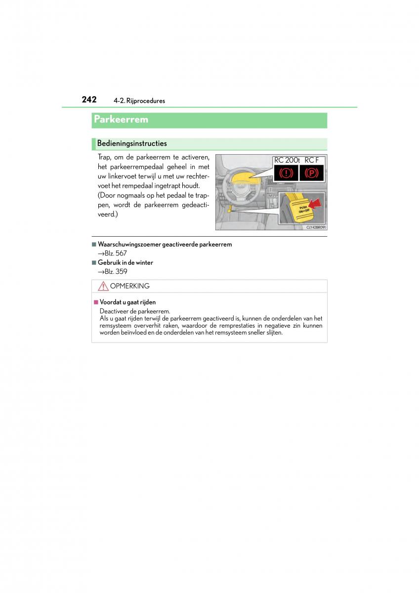 Lexus RC handleiding / page 242