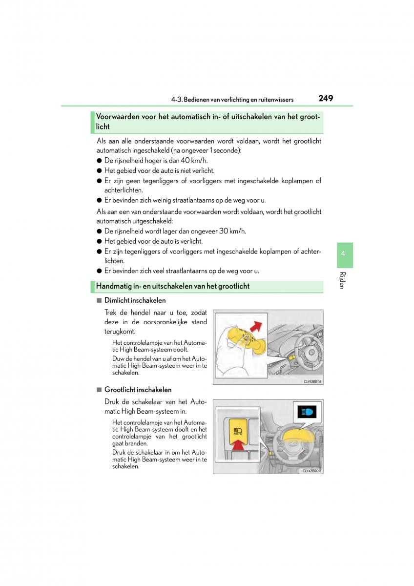 Lexus RC handleiding / page 249
