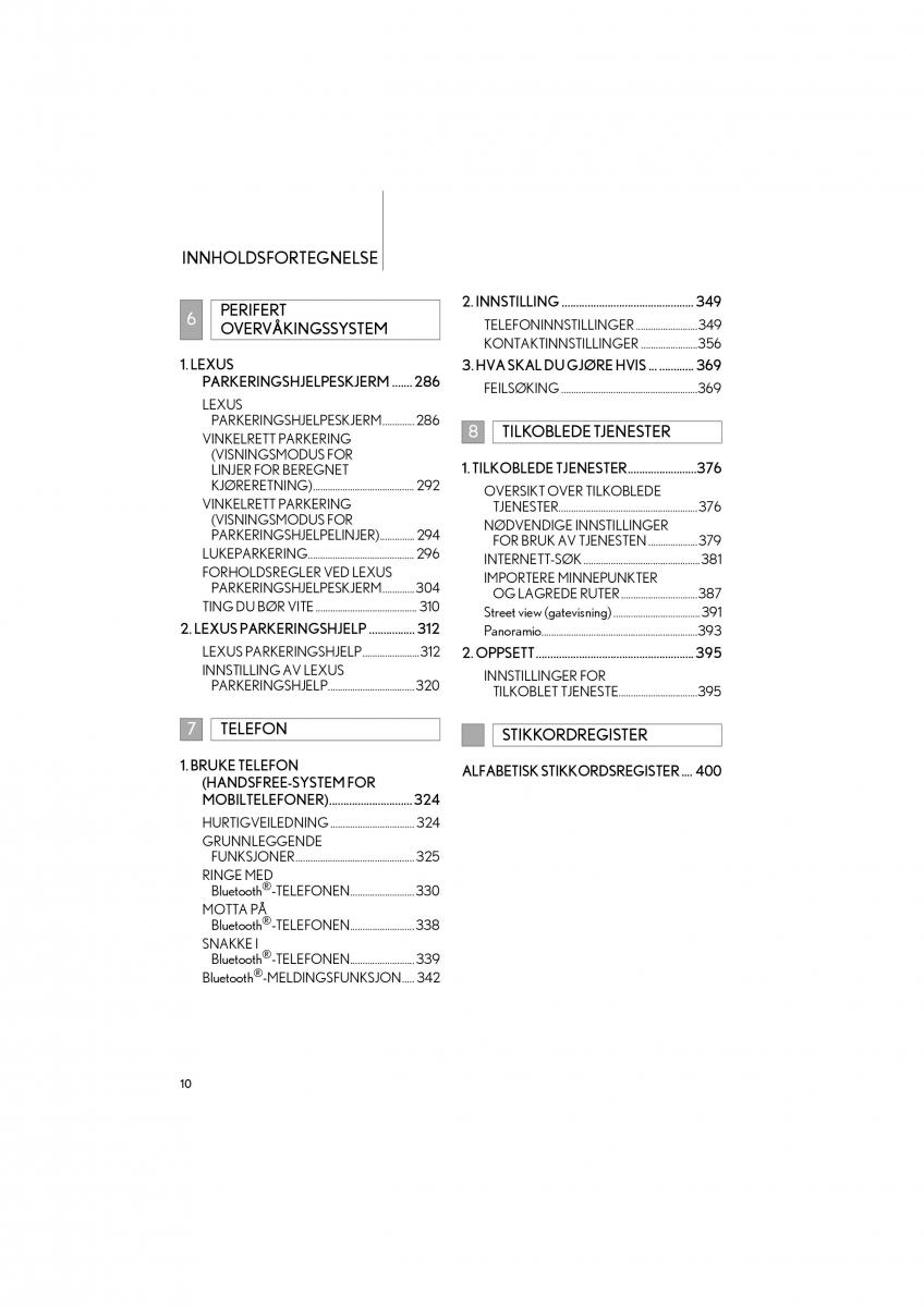 Lexus RC bruksanvisningen / page 10