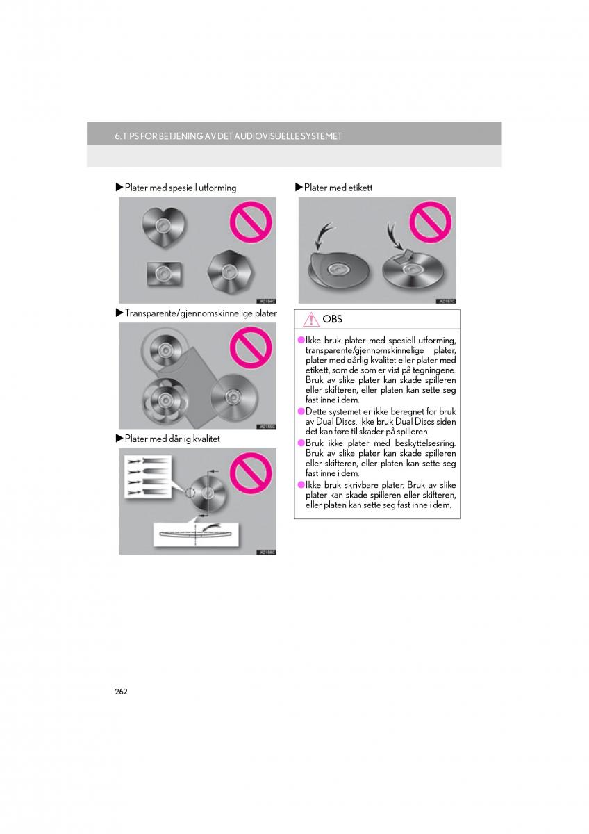 Lexus RC bruksanvisningen / page 262