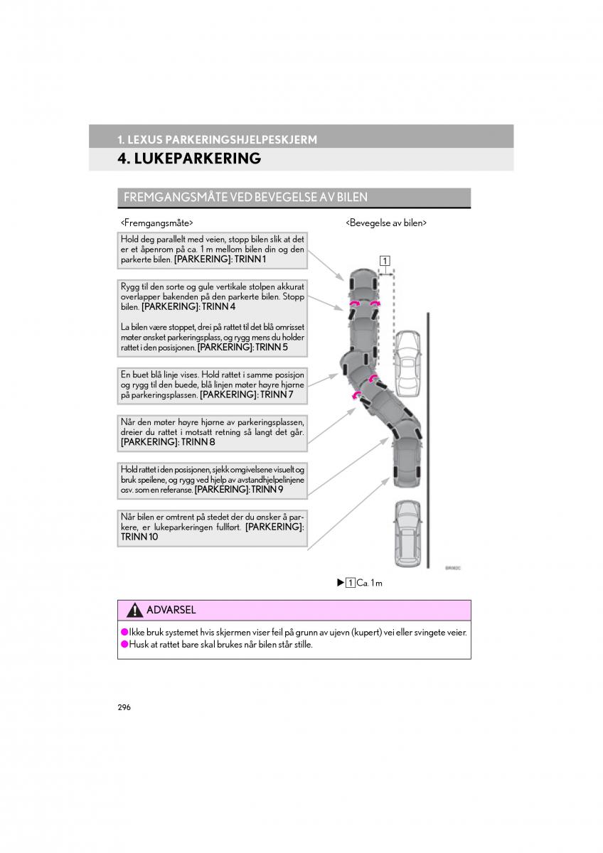 Lexus RC bruksanvisningen / page 296