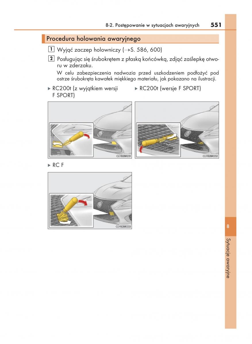 Lexus RC instrukcja obslugi / page 551