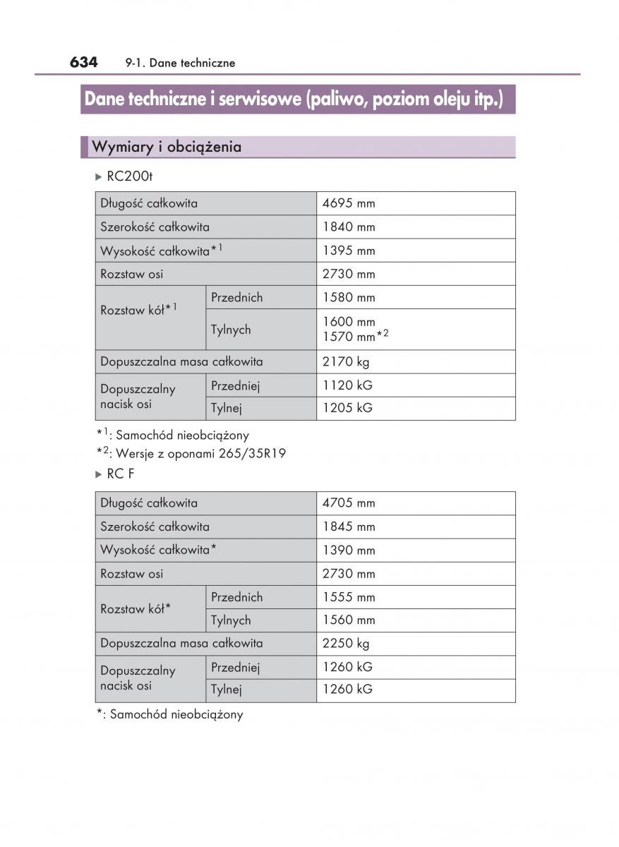 Lexus RC instrukcja obslugi / page 634