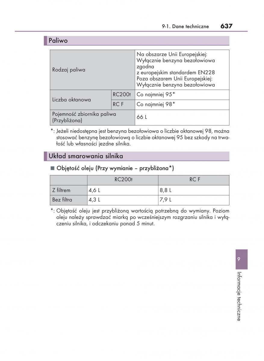 Lexus RC instrukcja obslugi / page 637