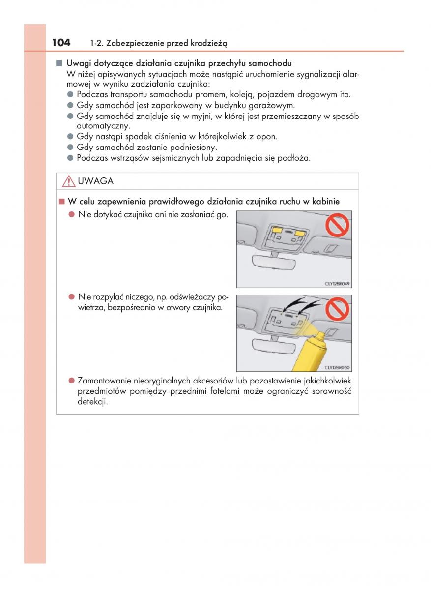 Lexus RC instrukcja obslugi / page 104