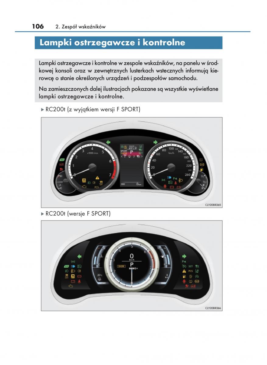 Lexus RC instrukcja obslugi / page 106