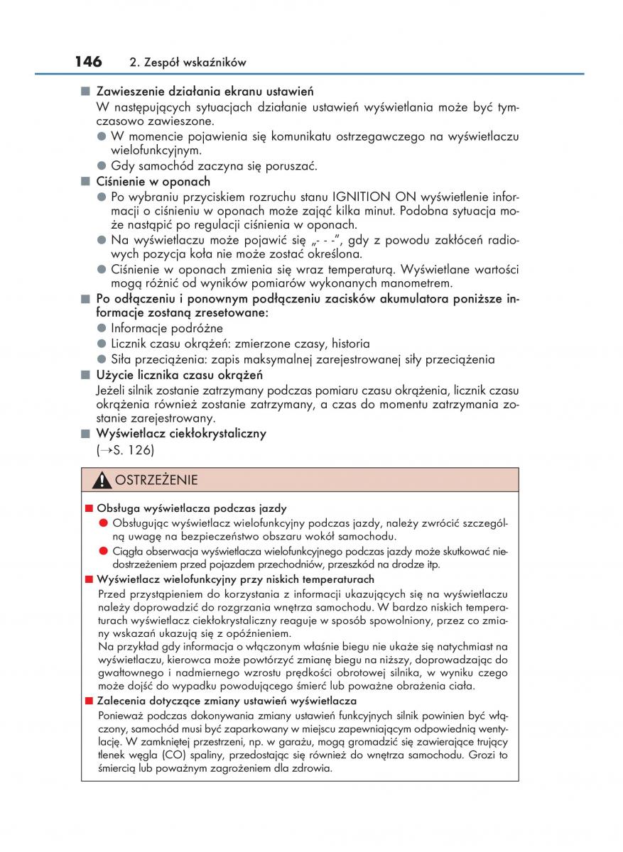 Lexus RC instrukcja obslugi / page 146