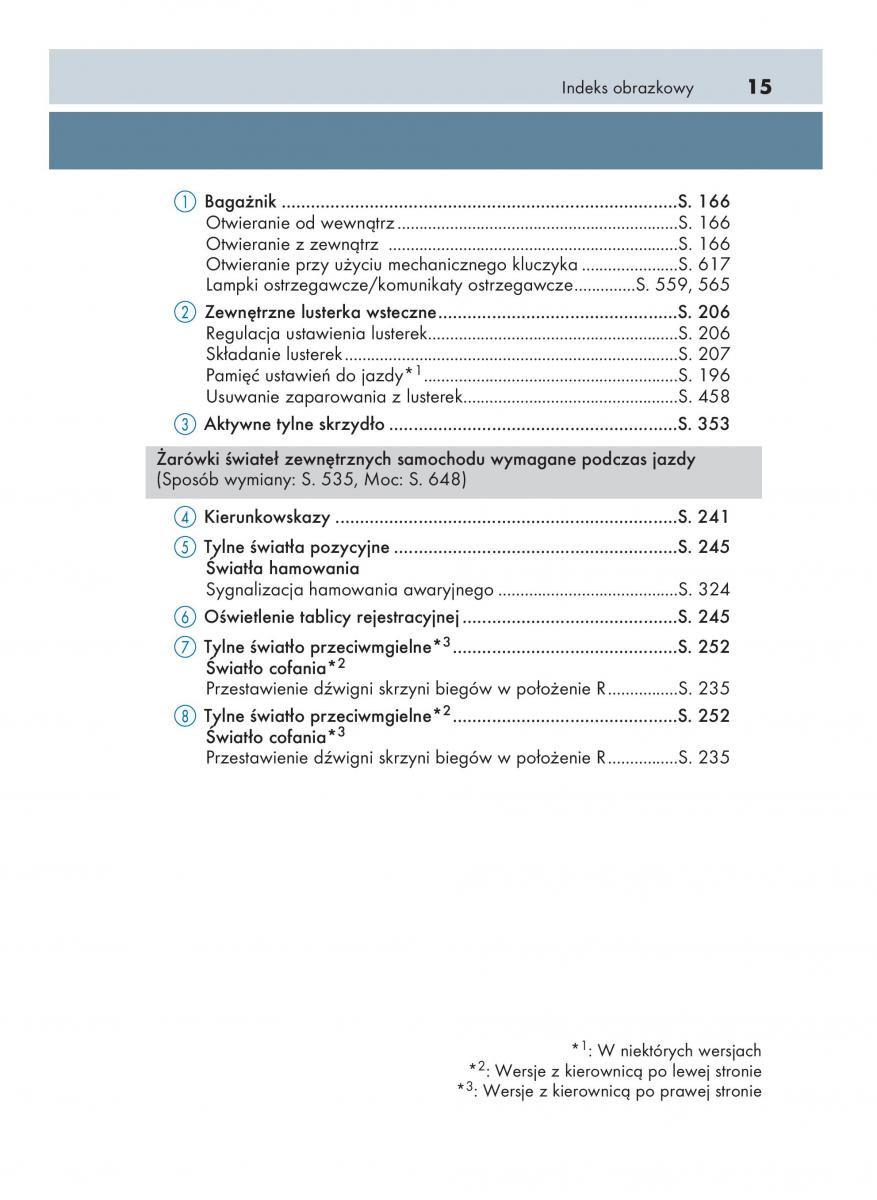 Lexus RC instrukcja obslugi / page 15