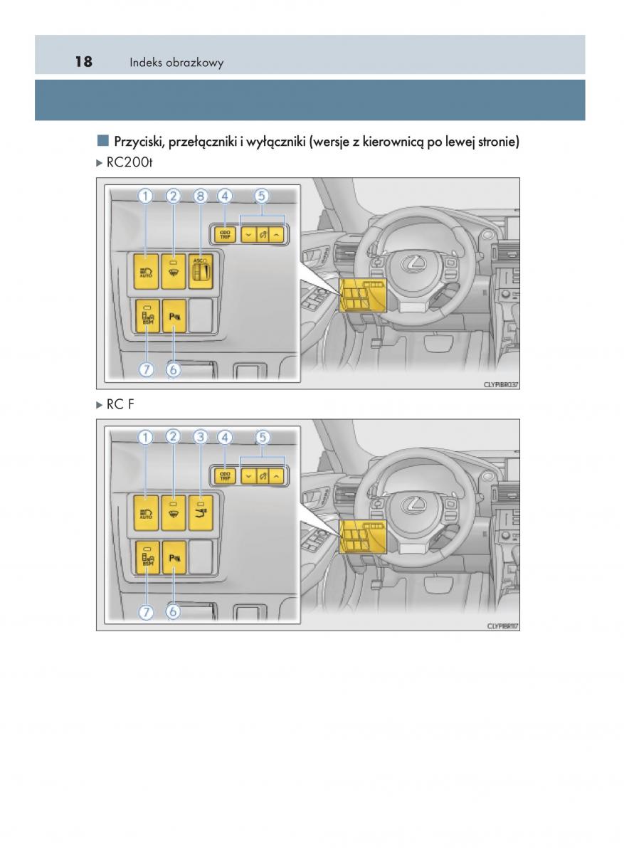 Lexus RC instrukcja obslugi / page 18