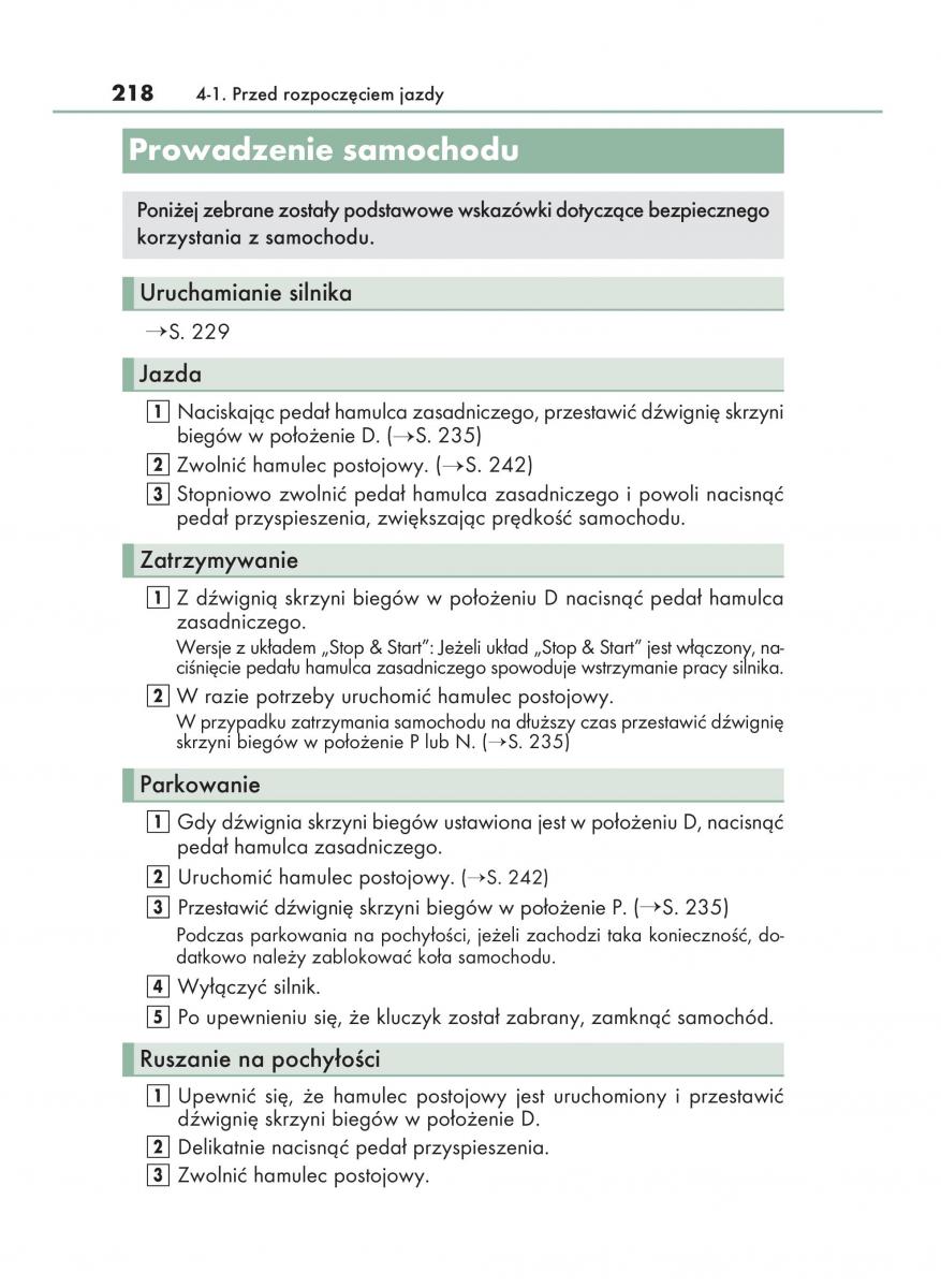 Lexus RC instrukcja obslugi / page 218