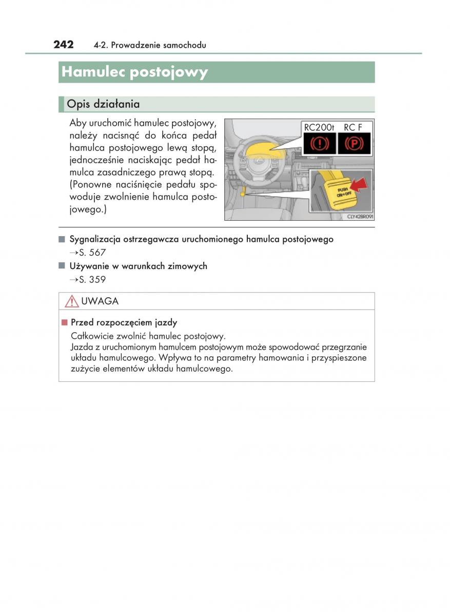 Lexus RC instrukcja obslugi / page 242