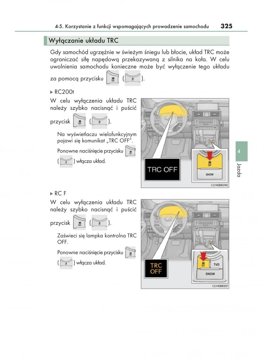 Lexus RC instrukcja obslugi / page 325