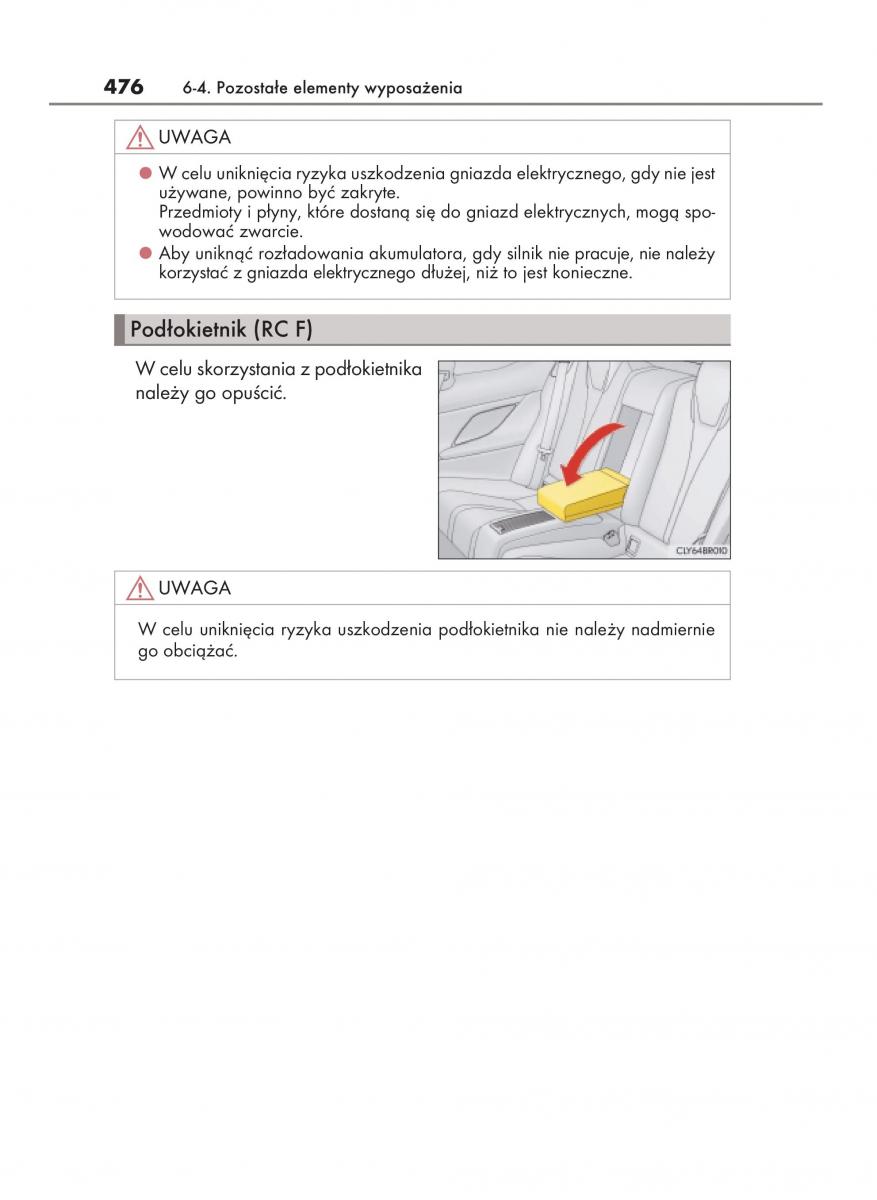 Lexus RC instrukcja obslugi / page 476