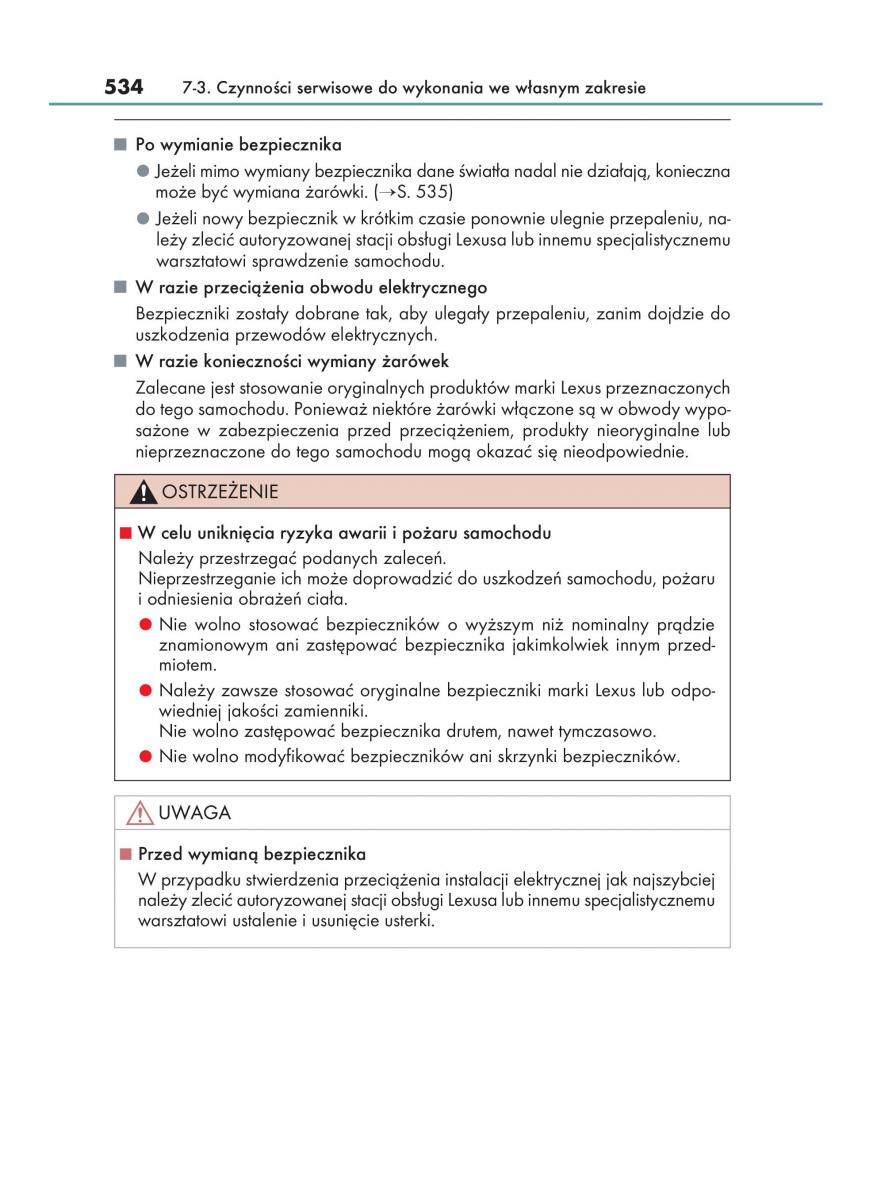 Lexus RC instrukcja obslugi / page 534