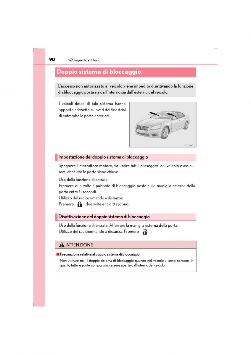 Lexus LS460 IV 4 manuale del proprietario / page 90