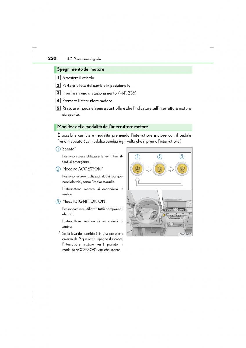 Lexus LS460 IV 4 manuale del proprietario / page 220