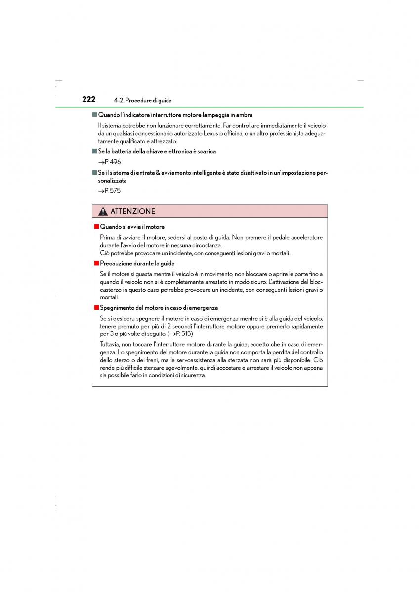 Lexus LS460 IV 4 manuale del proprietario / page 222