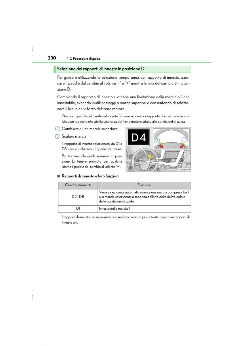 Lexus LS460 IV 4 manuale del proprietario / page 230