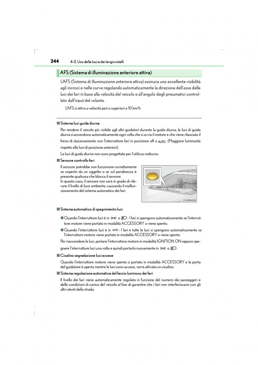 Lexus LS460 IV 4 manuale del proprietario / page 244