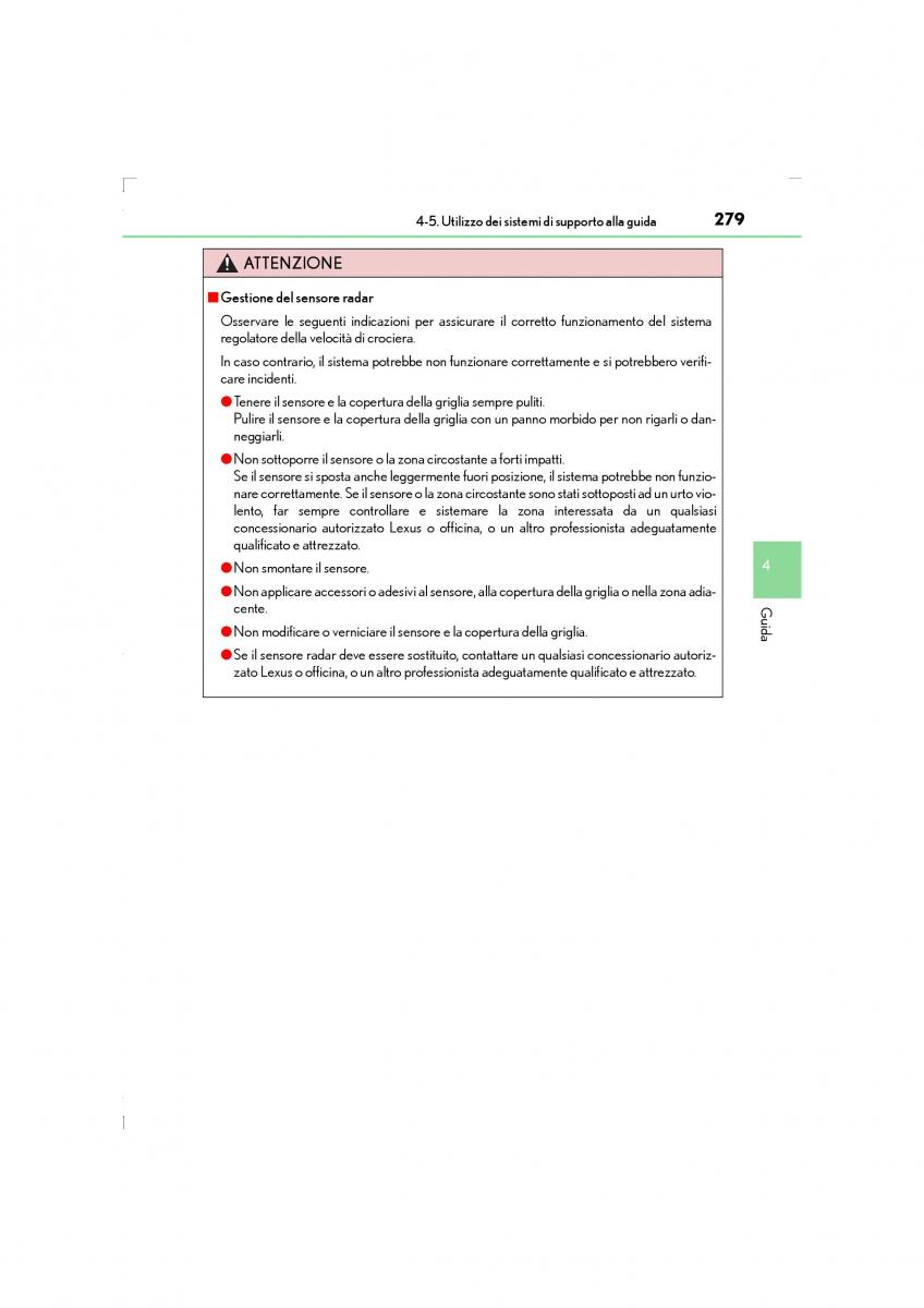 Lexus LS460 IV 4 manuale del proprietario / page 279