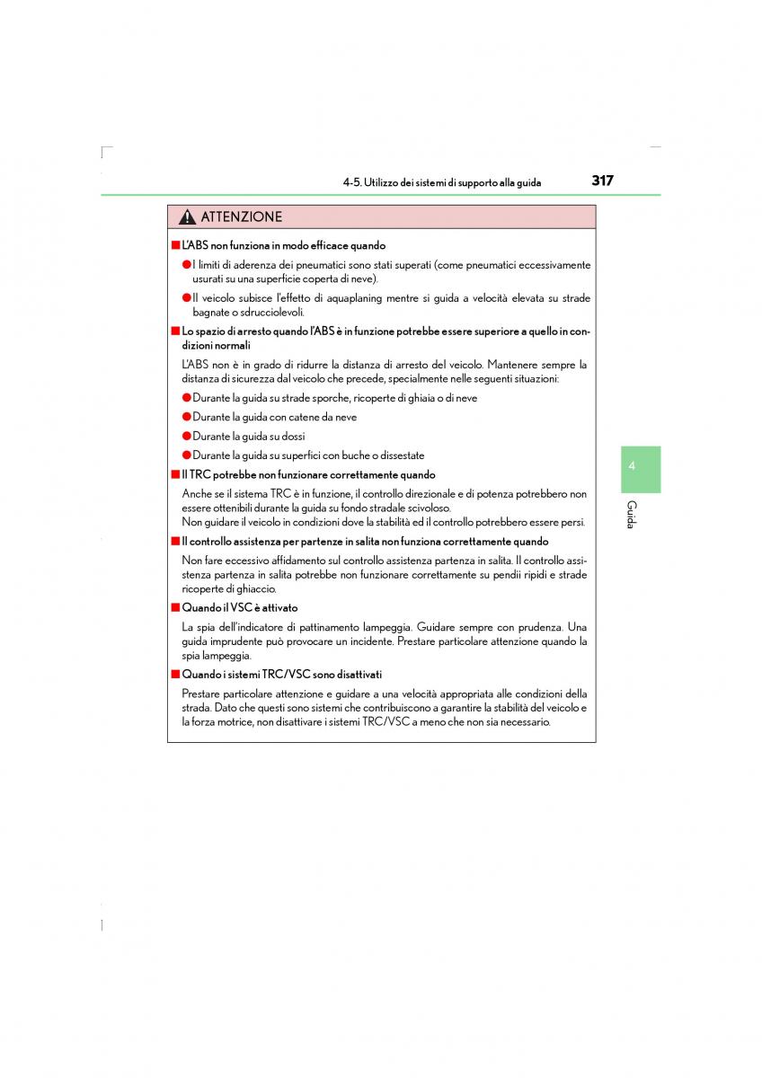 Lexus LS460 IV 4 manuale del proprietario / page 317