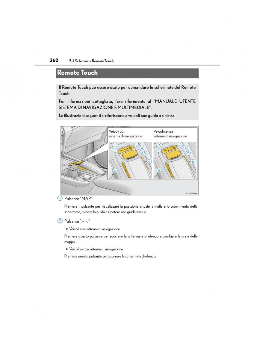 Lexus LS460 IV 4 manuale del proprietario / page 362