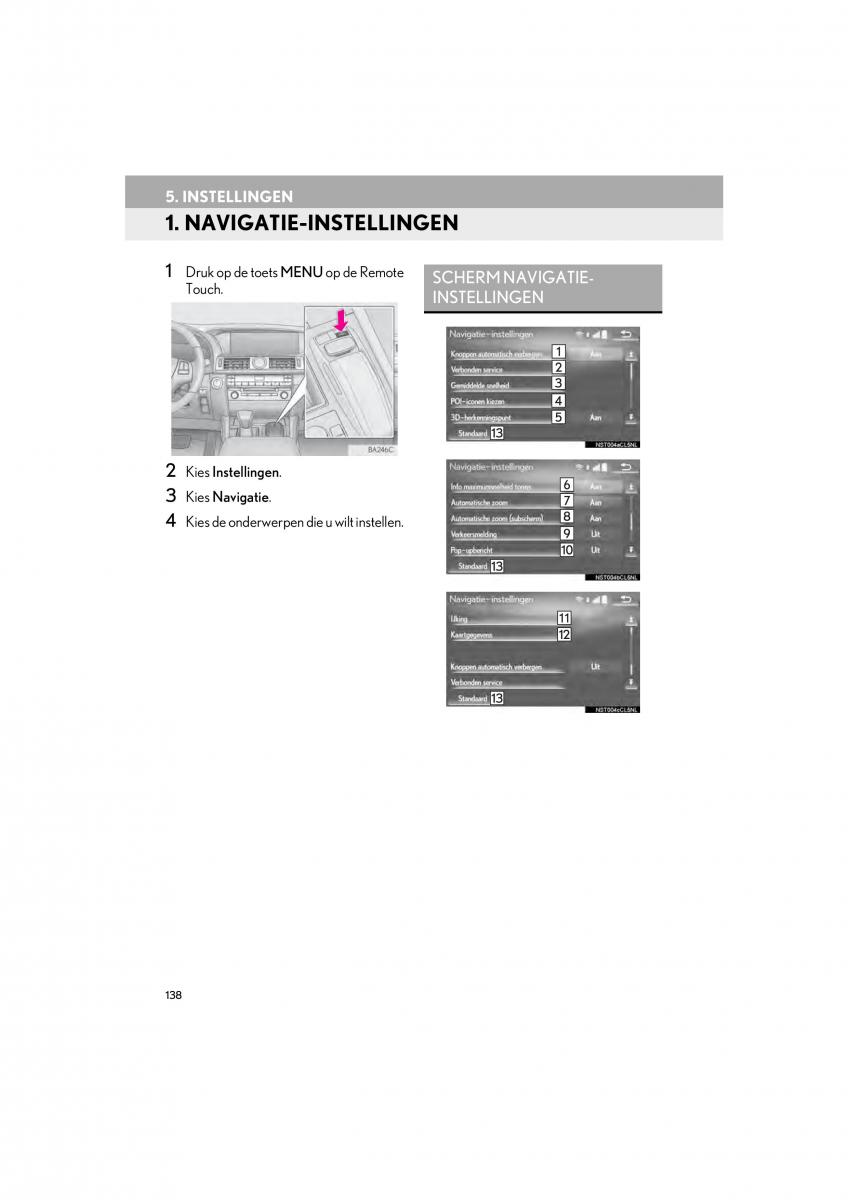 Lexus LS460 IV 4 handleiding / page 138