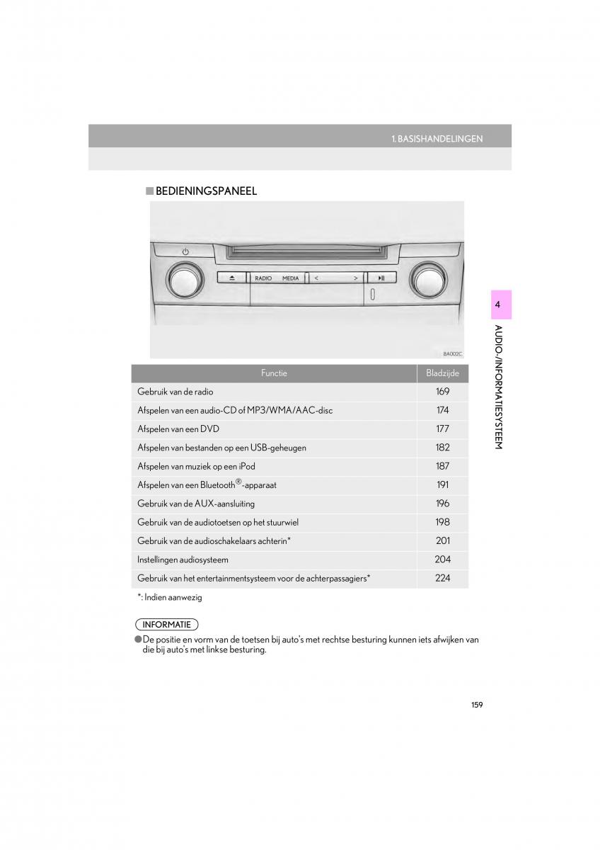 Lexus LS460 IV 4 handleiding / page 159