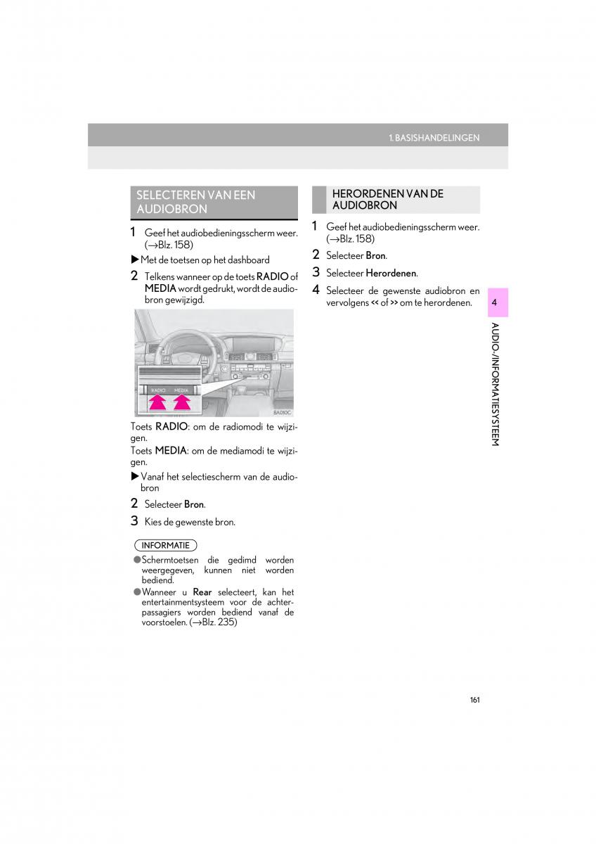 Lexus LS460 IV 4 handleiding / page 161