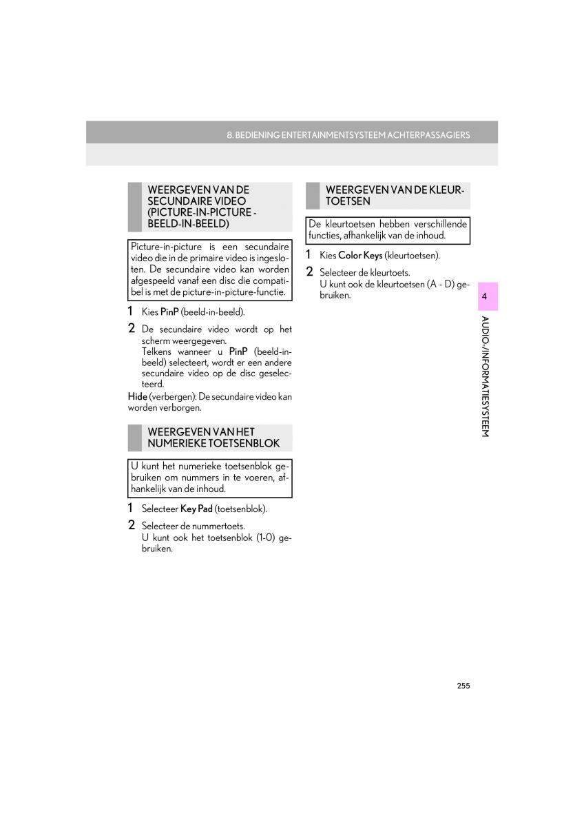 Lexus LS460 IV 4 handleiding / page 255