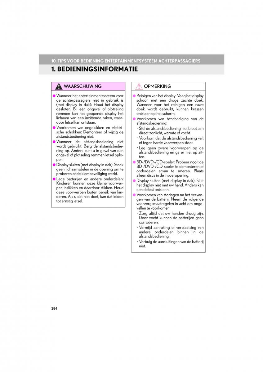 Lexus LS460 IV 4 handleiding / page 284