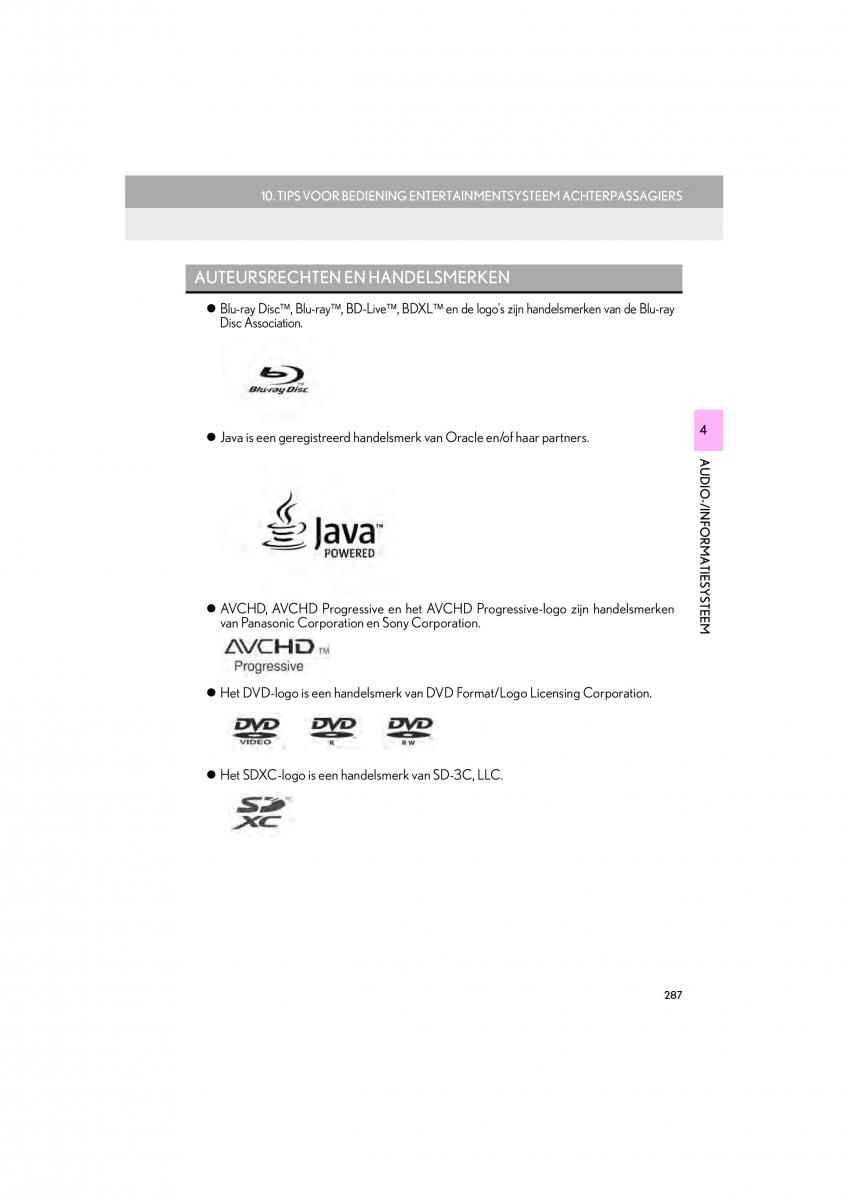 Lexus LS460 IV 4 handleiding / page 287