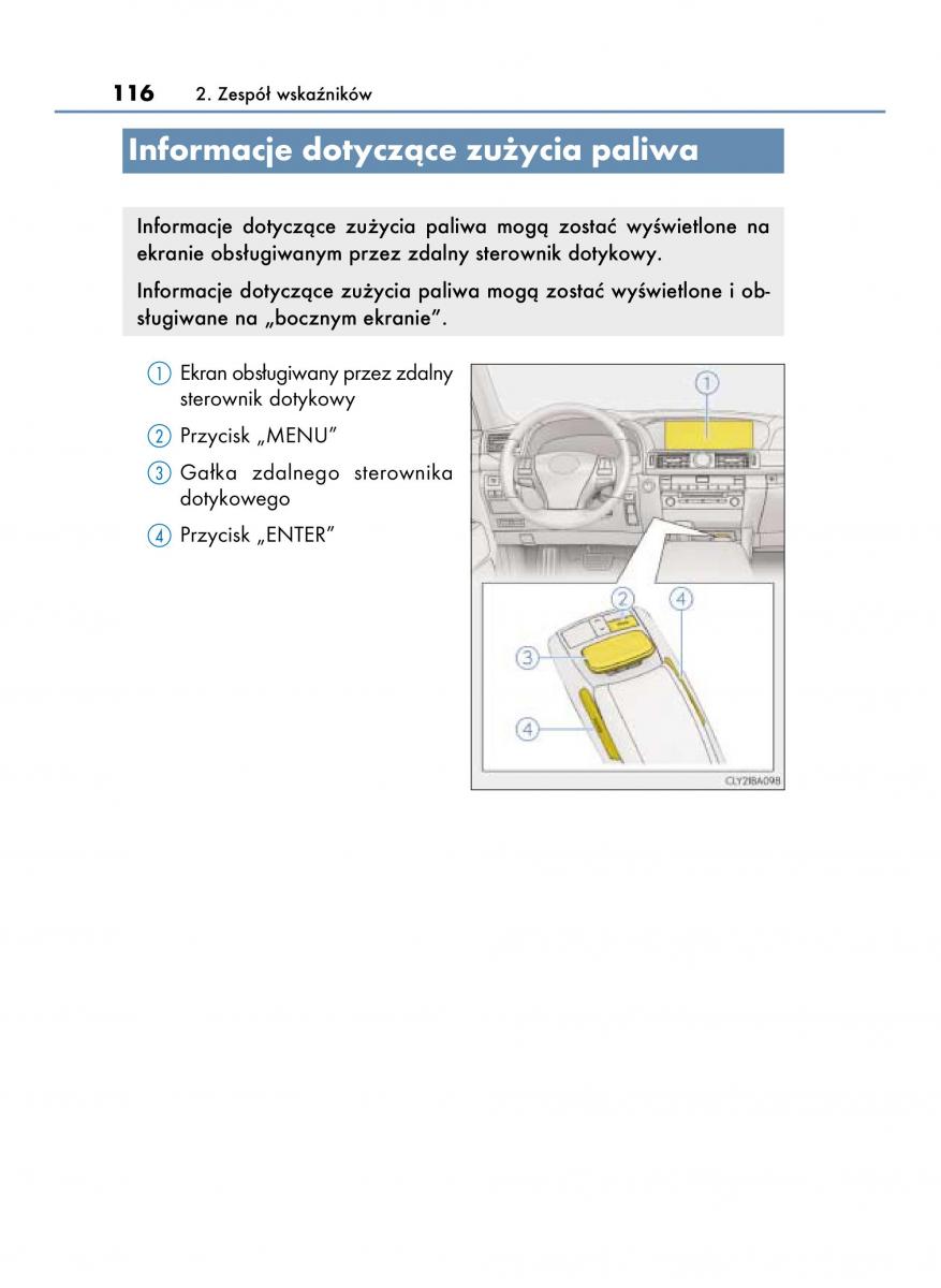 Lexus LS460 IV 4 instrukcja obslugi / page 116