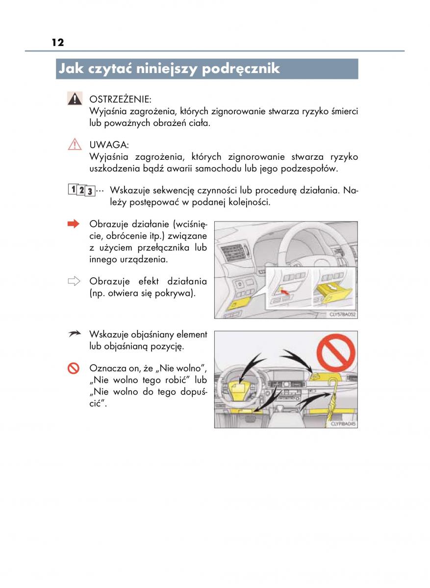 Lexus LS460 IV 4 instrukcja obslugi / page 12