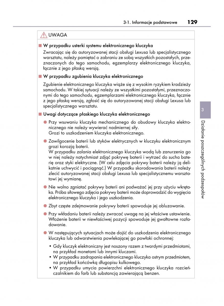 Lexus LS460 IV 4 instrukcja obslugi / page 129