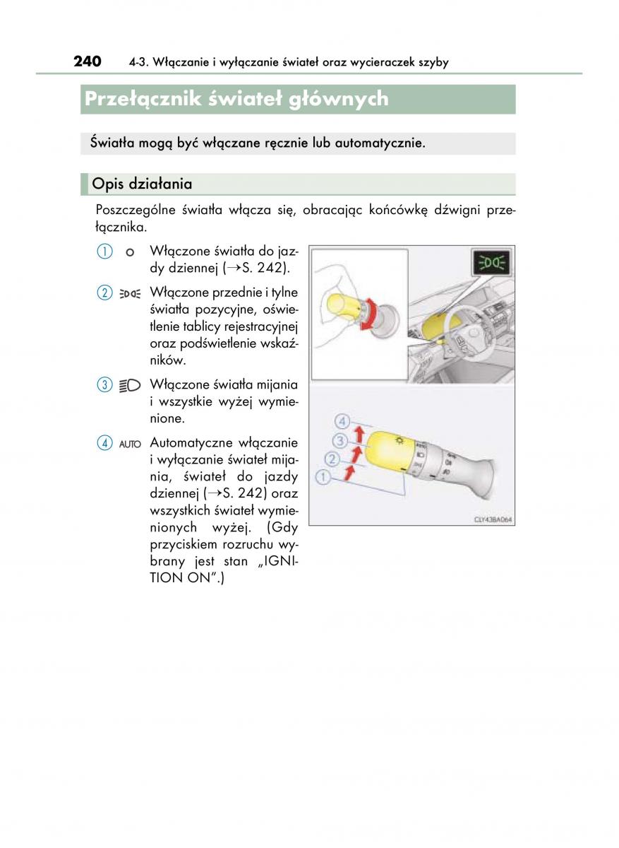 Lexus LS460 IV 4 instrukcja obslugi / page 240