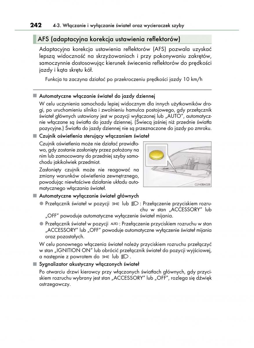 Lexus LS460 IV 4 instrukcja obslugi / page 242