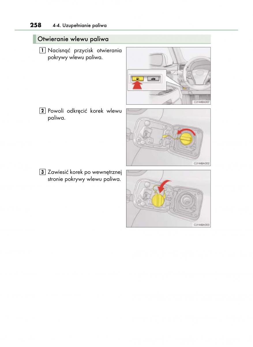 Lexus LS460 IV 4 instrukcja obslugi / page 258