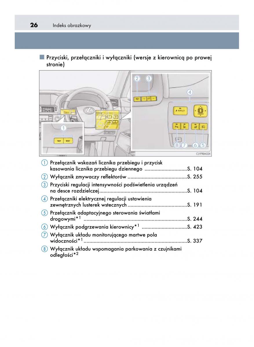 Lexus LS460 IV 4 instrukcja obslugi / page 26