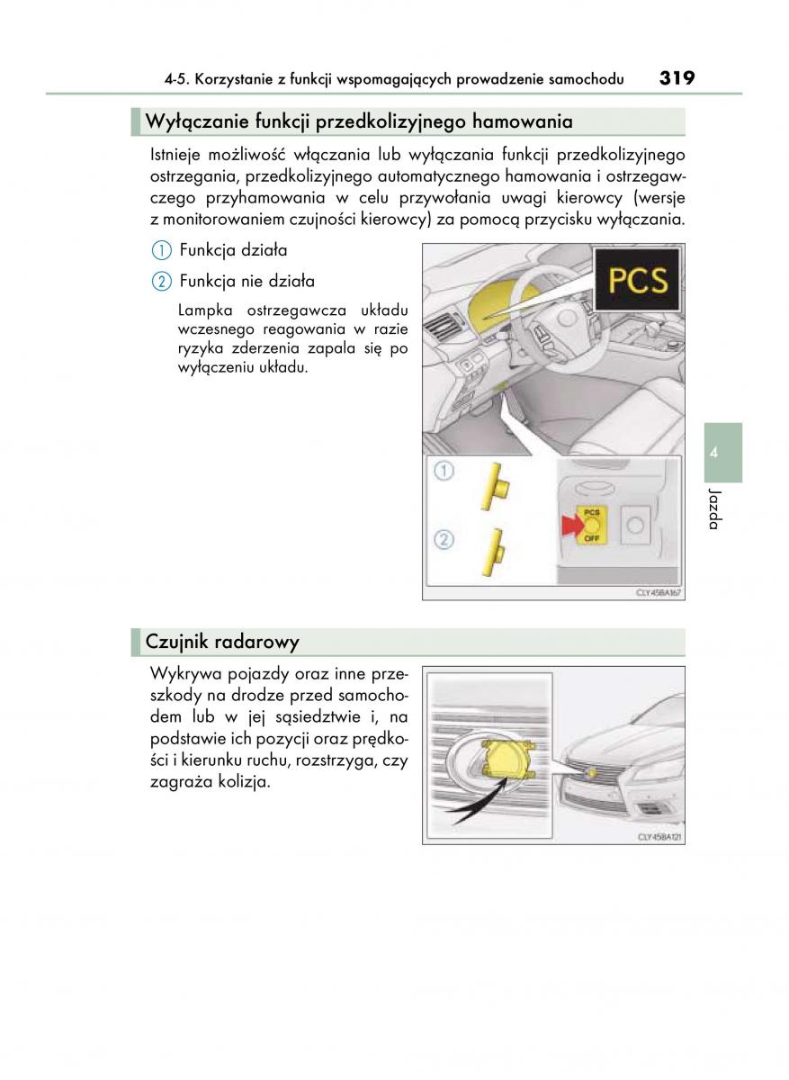 Lexus LS460 IV 4 instrukcja obslugi / page 319