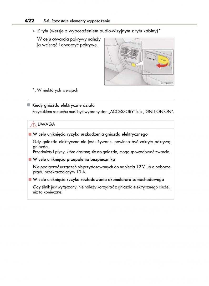 Lexus LS460 IV 4 instrukcja obslugi / page 422