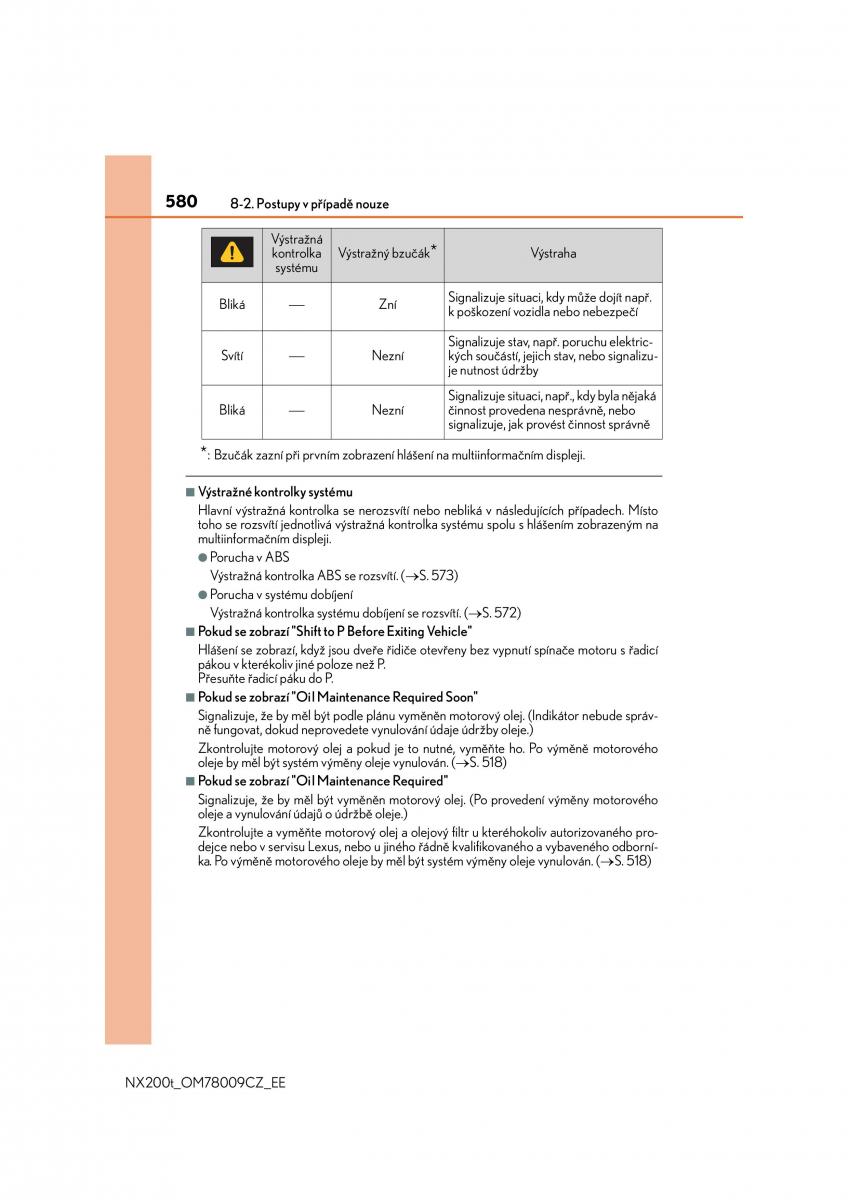 Lexus NX navod k obsludze / page 580