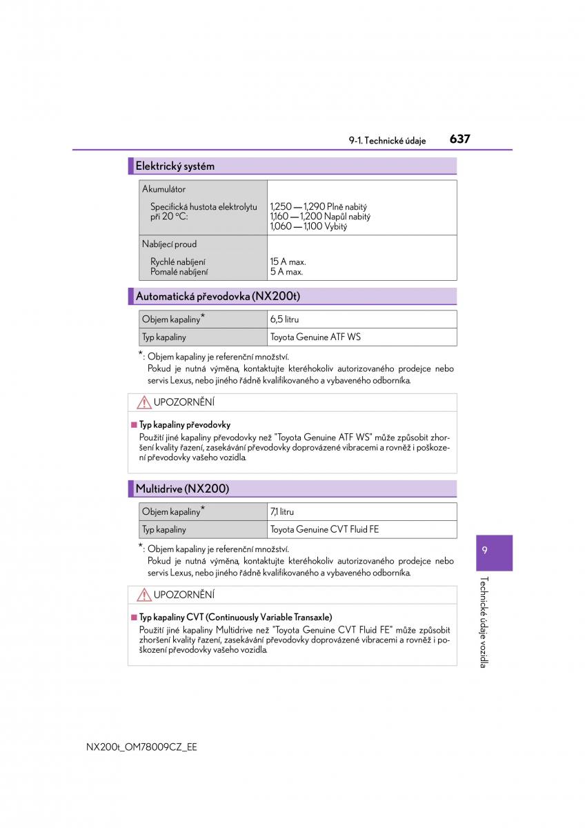 Lexus NX navod k obsludze / page 637