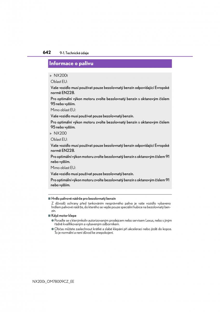 Lexus NX navod k obsludze / page 642